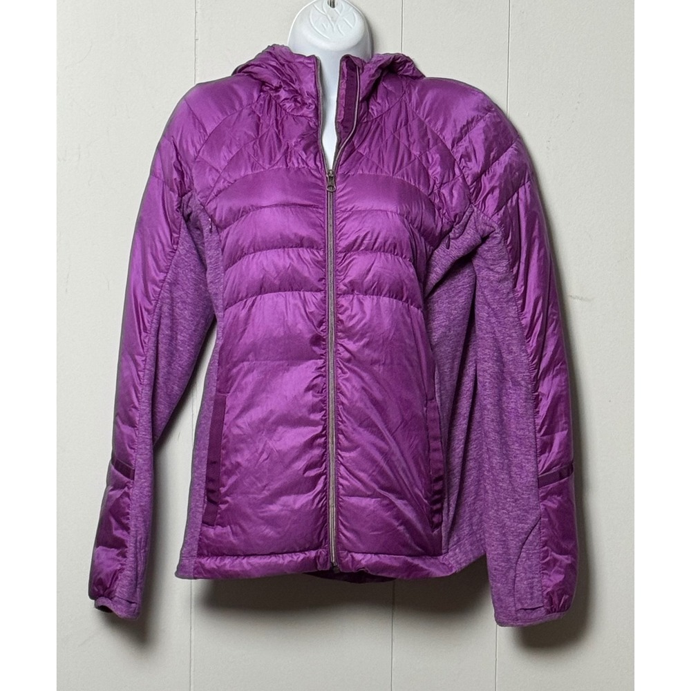 Lululemon Down For A Run Jacket Purple Hooded Puffer Coat Women Size 8